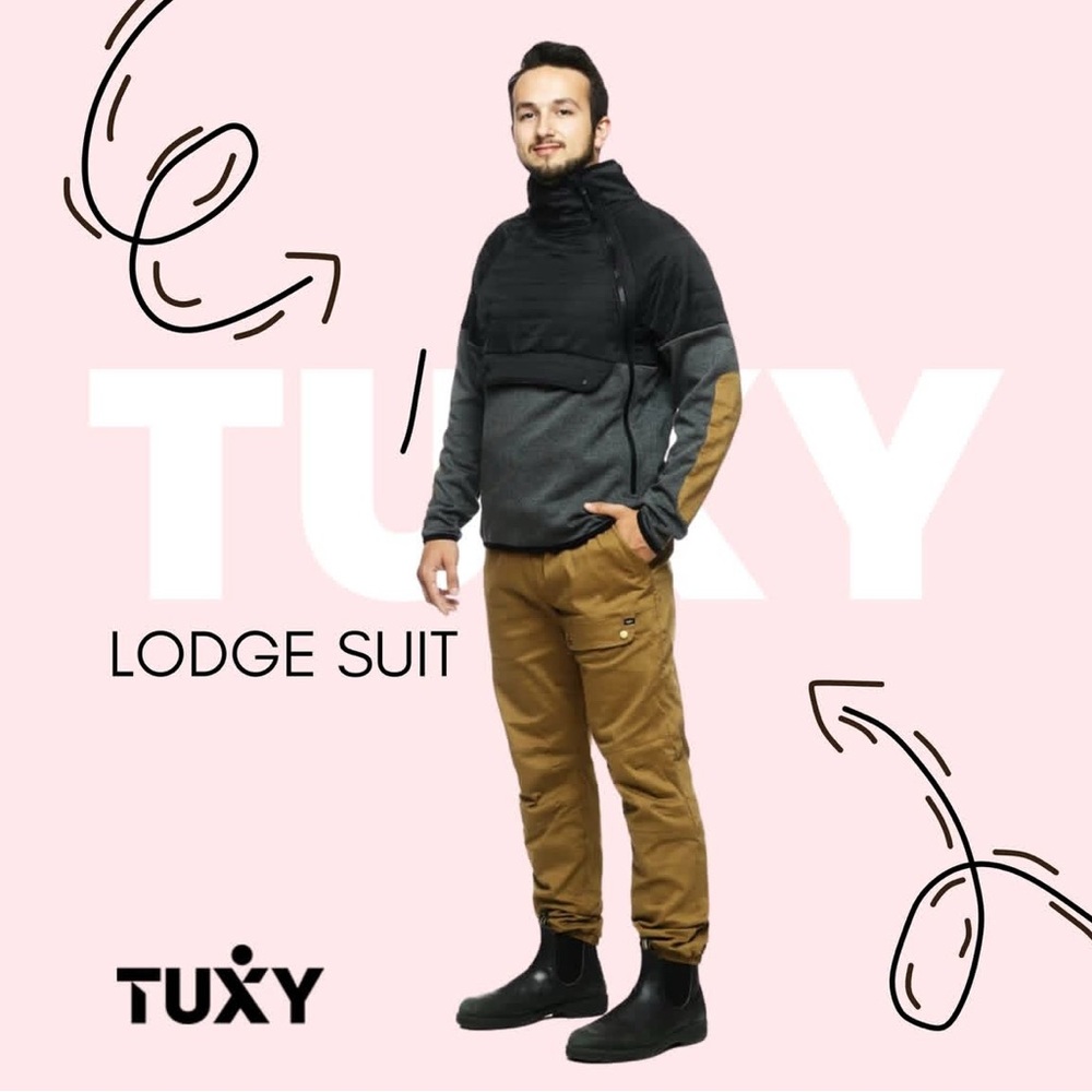 Tuxy Lodge Suit in Black, Grey and Tan